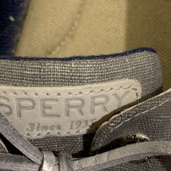 Sperry Women's Leather Angelfish Gray Mesh Boat Shoes Sz 7 M - Picture 6 of 9